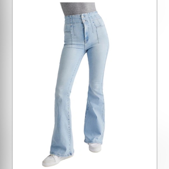 Free Peoplec Jeans We The Free Jayde Flare Jeans In Blue size 28 - Picture 2 of 15